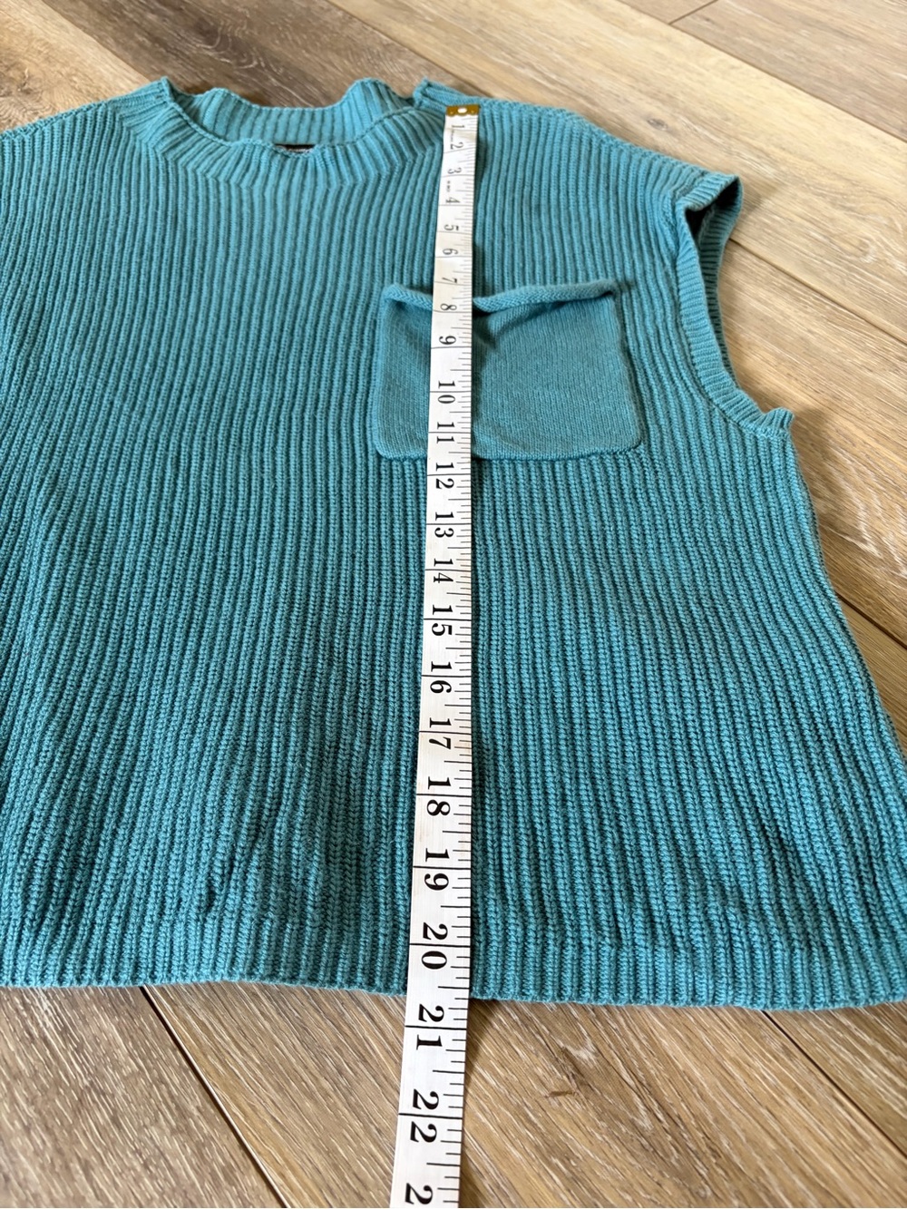 PrettyGarden Teal Knit Sleeveless Sweater Top - Picture 9 of 9